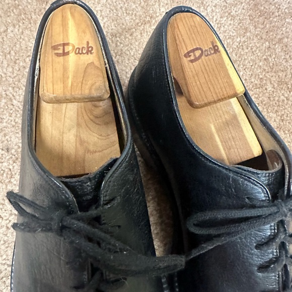 Mens 9.5D Dacks Antelope Leather black oxford dress shoes with trees - Picture 2 of 10